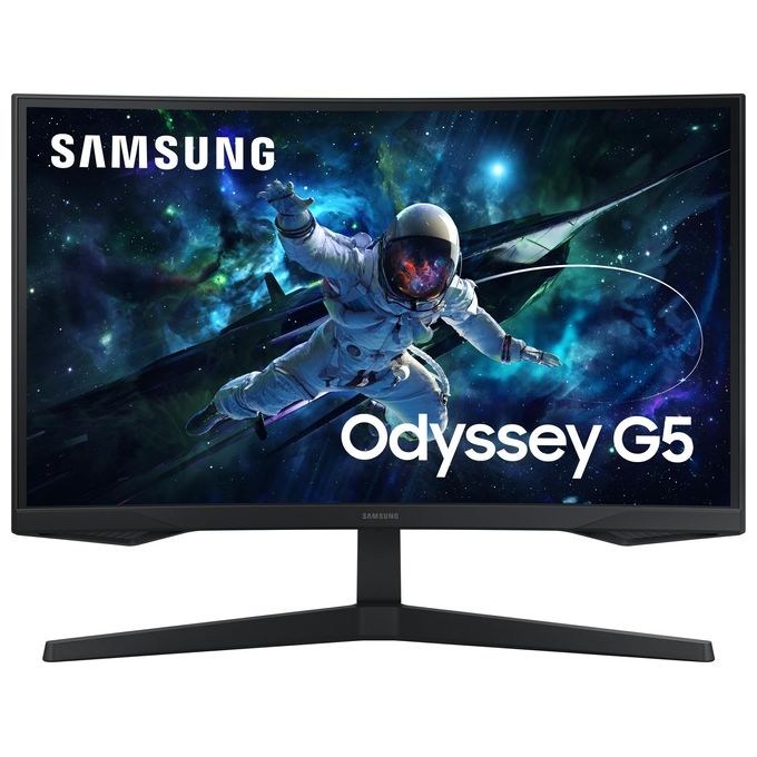 Samsung Monitor Gaming Odyssey G5 (S27CG552), Curvo (1000R), 27", 2560x1440 (WQHD 2K), HDR10, VA, 165 Hz, 1 ms (MPRT), FreeSync, HDMI, Display Port, Ingresso Audio, Flicker Free, Eye Saver Mode