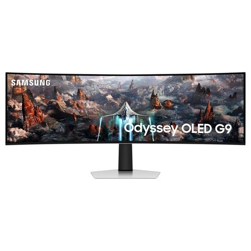Monitor Gaming Odyssey OLED G9 (S49CG934), Curvo (1800R), 49'', 5120x1440 (DQHD), 32:9, HDR10+, OLED, 240Hz, 0,03ms (GtG), Compatibilità G-Sync, Micro HDMI, USB 3.0, DP, Casse