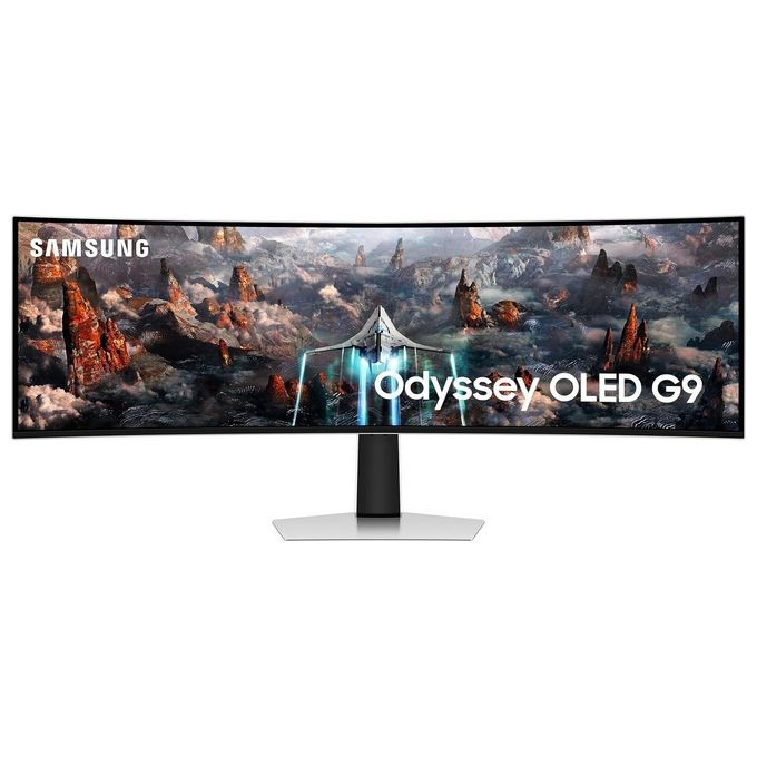Samsung Monitor Gaming Odyssey OLED G9 (S49CG934), Curvo (1800R), 49'', 5120x1440 (DQHD), 32:9, HDR10+, OLED, 240Hz, 0,03ms (GtG), Compatibilità G-Sync, Micro HDMI, USB 3.0, DP, Casse