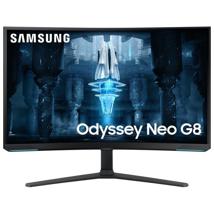 Samsung Monitor Gaming Odyssey Neo G8 (S32BG850), Curvo (1000R), 32'', 3840x2160 (UHD 4K), Mini-LED, HDR2000, VA, 240 Hz, 1 ms (GtG), Freesync Premium Pro, HDMI, USB, Display Port, Ingresso Audio, HAS
