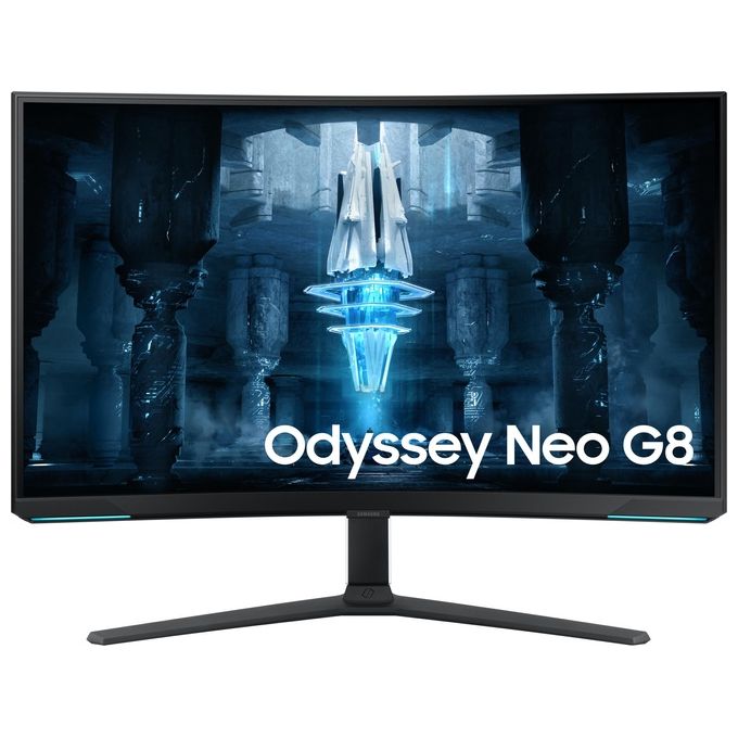 Samsung Monitor Gaming Odyssey Neo G8 (S32BG850), Curvo (1000R), 32'', 3840x2160 (UHD 4K), Mini-LED, HDR2000, VA, 240 Hz, 1 ms (GtG), Freesync Premium Pro, HDMI, USB, Display Port, Ingresso Audio, HAS