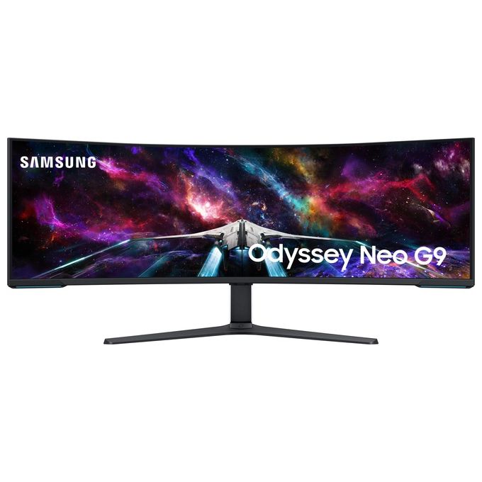 Samsung monitor gaming odyssey neo g9 (s57cg952), curvo (1000r), 57``, 7680x2160 (dual uhd), 32:9, mini led, hdr1000, va, 240 hz, 1 ms (gtg), freesync premium pro, hdmi, usb, display port 2.1