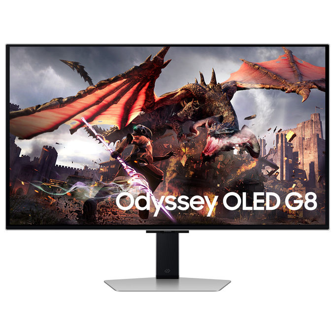Image of Samsung Monitor Gaming Samsung Odyssey G8 G80SD (LS32DG800SUXEN) 32'' OLED Flat, UHD (3,840 x 2,160), 0.03ms(GTG), 240Hz Max., FreeSync Premium Pro, HDR10+ Gaming, argento