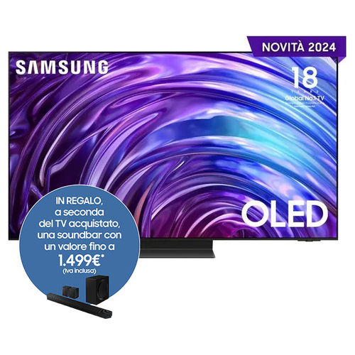 Samsung OLED 4k QE55S95DATXZT 55 pollici Smart Tv processore NQ4 AI GEN2 INFINITY ONE DESIGN DOLBY ATMOS OTS+