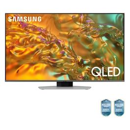 Samsung Q80D TV QLED 4K 50 pollici QE50Q80DATXZT Smart TV Wi-Fi Eclipse Silver 2024 Processore NQ4 AI GEN2 4K AI Upscaling Simple Chamfer Design Dolby Atmos