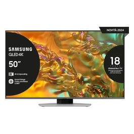 Q80D TV QLED 4K 50 pollici QE50Q80DATXZT Smart TV Wi-Fi Eclipse Silver 2024 Processore NQ4 AI GEN2 4K AI Upscaling Simple Chamfer Design Dolby Atmos