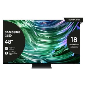 Samsung Tv Oled 4K 48'' QE48S90DAEXZT Smart Tv Wi-Fi Graphite Black 2024, Processore NQ4 Ai GEN2, Self-Illuminating Pixels, Laser Slim Design, Dolby At-image