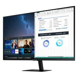 Samsung Smart Monitor M5 (S27AM500), Flat 27'', 1920x1080 (Full HD), Piattaforma Smart TV (Amazon Video, Netflix), Airplay, Mirroring, Office 365, Wireless Dex, Casse Integrate, IoT Hub, WiFi