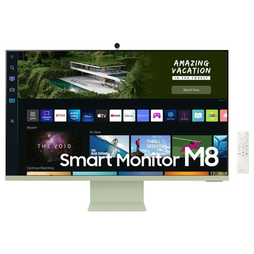 Samsung Smart TV Monitor M8 (S32BM80G), Flat 32'', 3840x2160 (UHD 4K), Piattaforma (Amazon Video, Netflix), Airplay, Mirroring, Office 365, Wireless Dex, Casse Integrate, WiFi, USB TypeC