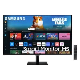 Samsung Smart Monitor M5 Nero - 27'' Display VA, FHD (1920 x 1080), 60Hz, 4ms, Inclinabile, 2 x HDMI (1.4), 2 x USB-A, Smart TV, Gaming Hub