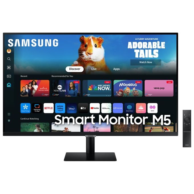 Image of Samsung Smart Monitor M5 S27DM500 Nero - 27'' Display VA, FHD (1920 x 1080), 60Hz, 4ms, Inclinabile, 2 x HDMI (1.4), 2 x USB-A, Smart TV, Gaming Hub