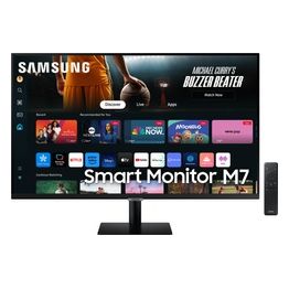 Samsung Smart Monitor M7 Nero - 32"  VA, UHD 4K (3840 x 2160), 60Hz, 4ms, Inclinabile, 2 HDMI (2.0), USB-C (65W), 3 USB-A, Smart TV, Gaming Hub