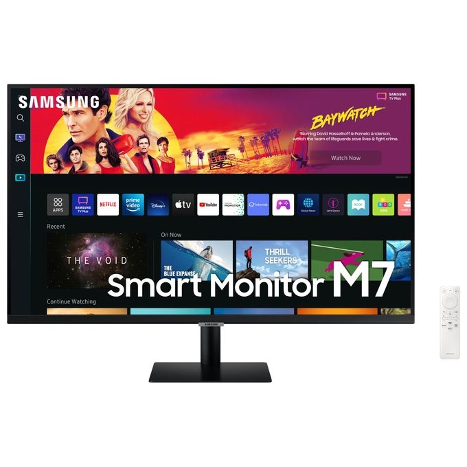 Samsung Smart Monitor M7 (S32BM700), Flat 32', 3840x2160 (UHD 4K), Piattaforma Smart TV, Airplay, Mirroring, Office 365, Wireless Dex, Casse Integrate, WiFi, HDMI, USB Type-C