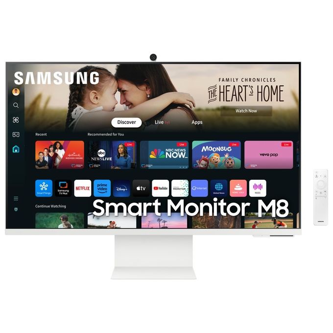 Image of Samsung Smart Monitor M8 (S32DM801) Flat 32'' 3840x2160 (UHD 4K) Smart Hub con app di streaming Office 365 Gaming Hub Speaker integrati Telecomando WiFi HDMI USB-C