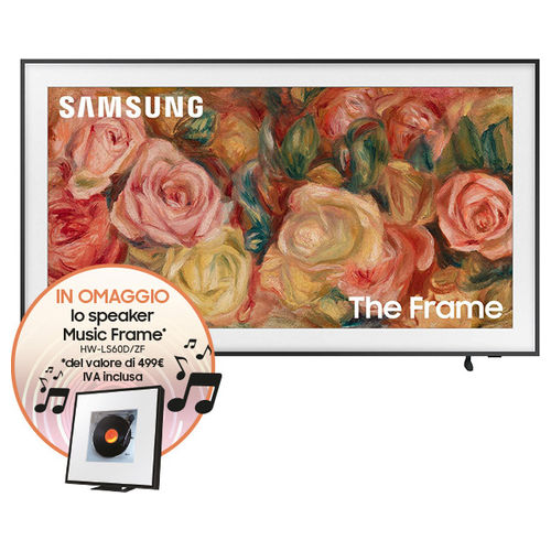 Samsung The Frame QE65LS03DAUXZT 65 pollici Smart Tv MODERN FRAME DESIGN & ART MODE PROCESSORE QUANTUM 4K DOLBY ATMOS OTS