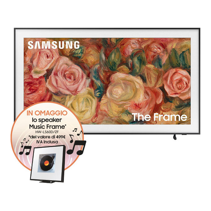 Samsung The Frame QE65LS03DAUXZT 65 pollici Smart Tv MODERN FRAME DESIGN & ART MODE PROCESSORE QUANTUM 4K DOLBY ATMOS OTS