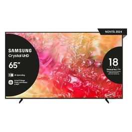 TV Crystal UHD 4K 65 pollici UE65DU7170UXZT Smart TV Wi-Fi Black 2024 Processore Crystal 4K 4K Upscaling Slim Look Design OTS Lite