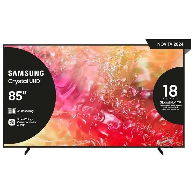 Image of Samsung TV UE85DU7170UXZT LED 4K Smart TV 85'' Crystal Processor 4K Slim Look DVBT-2 nero 2024