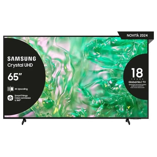 UE65DU8070UXZT TV Crystal UHD 4K 65 pollici Smart TV Wi-Fi Nero 2024 Processore Crystal 4K Upscaling AirSlim Design OTS Lite