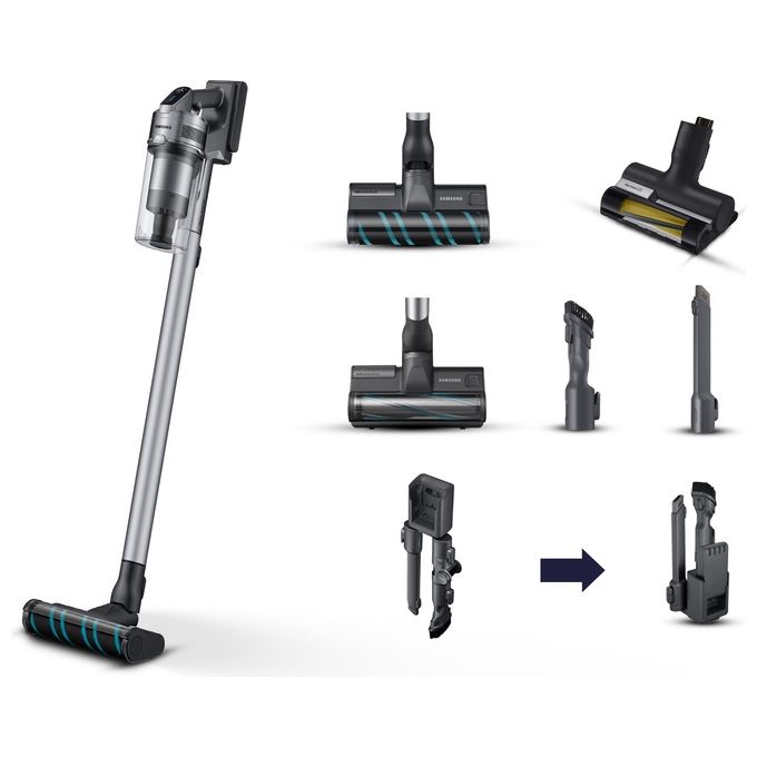 Samsung VS20B75ACR5-WA Scopa Elettrica senza Filo Aspirapolvere senza Sacco Ciclonica Potenza 200 Watt colore Argento