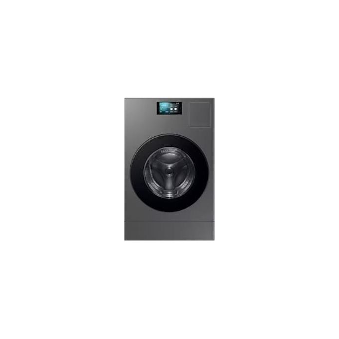 Image of Samsung serie 8000DK All in One WD18DB8995BZT2 Lavasciuga con pompa di calore 18-11Kg 1000 giro Classe A-20% 68,6x111x87,5 Display Dark argento Steel con oblo' nero