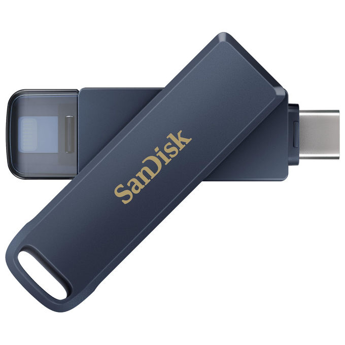 SanDisk Creator Phone Drive SDIXD0N-128G-GN6TP 128 GB USB-C e Lightning fino a 90 MB-s compatibile con iPhone iPad Android PC e Mac