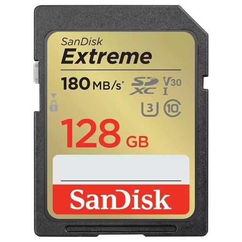 SanDisk Extreme 128Gb SDHC fino a 180 MB/s UHS-I Class 10 U3 V30
