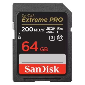 SanDisk Extreme PRO 64GB SDXC fino a 200 MB/s, UHS-I Class 10 U3 V30