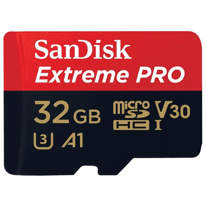 SanDisk Extreme Pro 32 GB microSDHC e Adattatore SD fino a 100 MB/sec, Classe 10, UHS-I, U3, V30