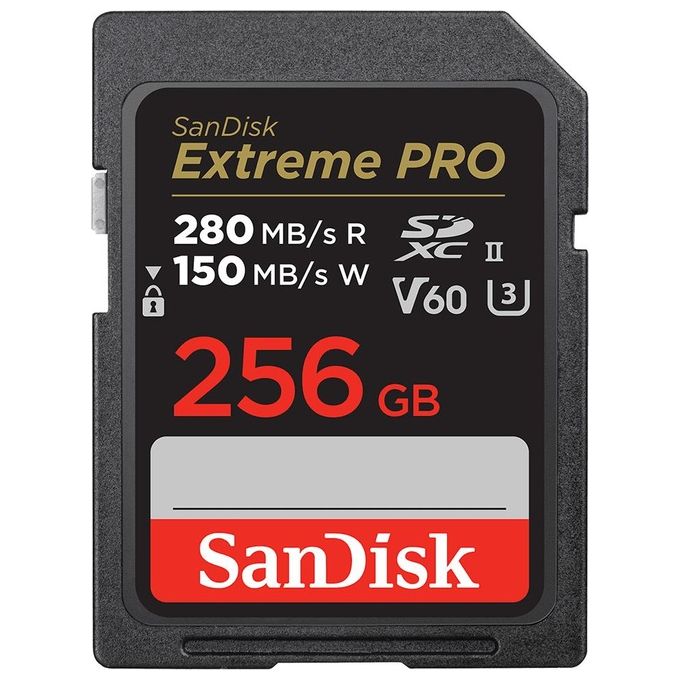 SanDisk Extreme Pro Scheda di Memoria Flash 256Gb Video Class V60 - UHS-II U3 - Class10 UHS-II microSDXC