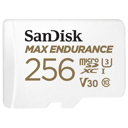 SanDisk Max Endurance Scheda di Memoria Flash Adattatore da microSDXC a SD in Dotazione 256Gb Video Class V30 / UHS-I U3 / Class10 UHS-I microSDXC