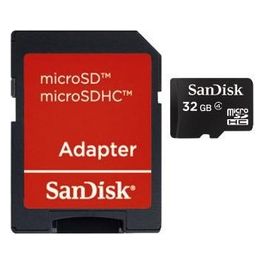 Sandisk Scheda di Memoria MicroSDHC 32Gb Classe 4 con Adattatore Sd