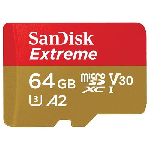 Sandisk Scheda di Memoria MicroSDXC Extreme 64Gb per Action Camera e Droni