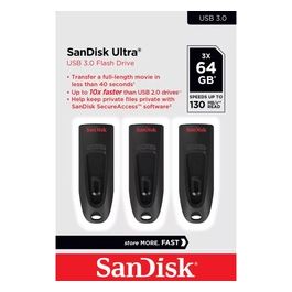Ultra Chiavetta USB 64Gb USB 3.0 Pacchetto di 3