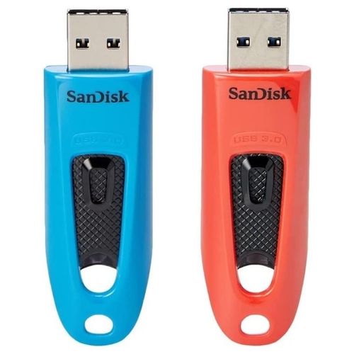 SanDisk Ultra Chiavetta USB 64Gb Usb 3.0 Blu/Rosso Pacchetto da 2