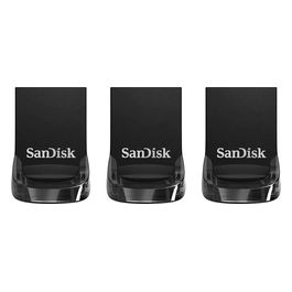 SanDisk Ultra Fit Chiavetta Usb 32Gb USB 3.1 Nero Pacchetto da 3