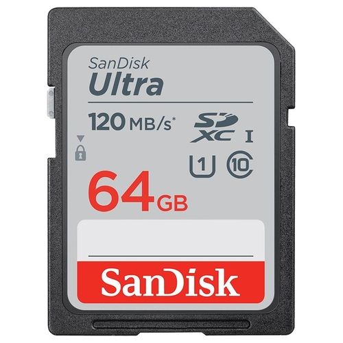 SanDisk Ultra 64GB SDXC Up to 120 MB/s, Class 10, UHS-I, V10