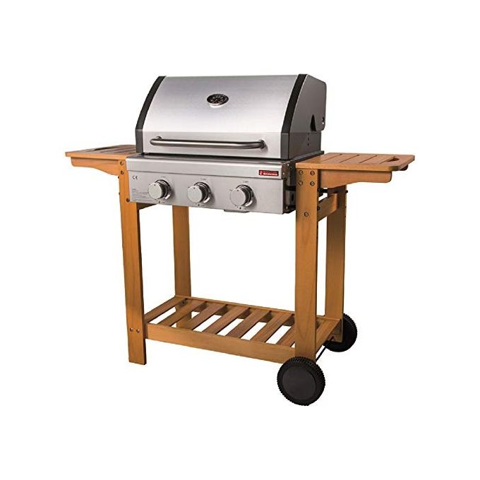 Sandrigarden Barbecue a Gas Canada 3 Fuochi con Fornello 12.8 Kw