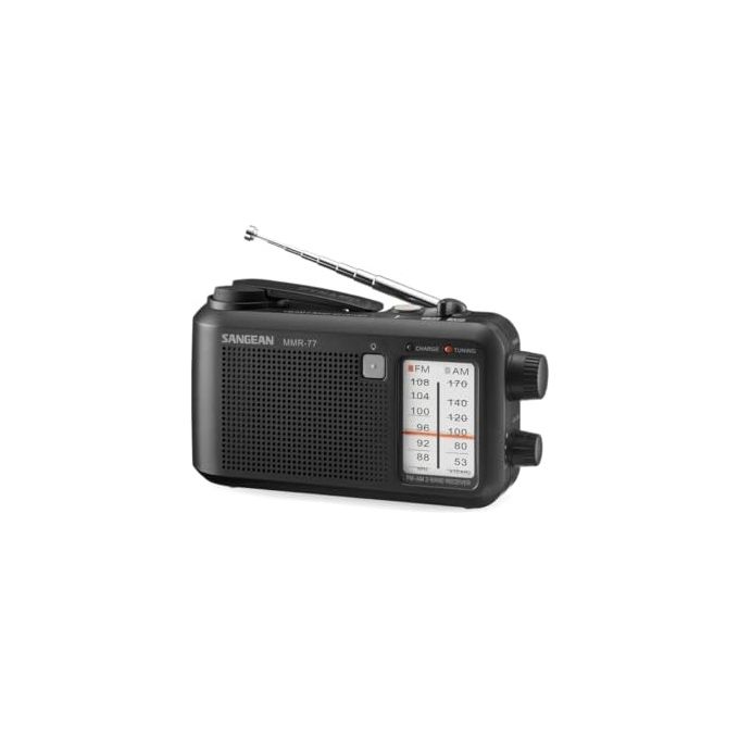 Sangean MMR-77 Radio Emergenza / Manovella Nero Opaco