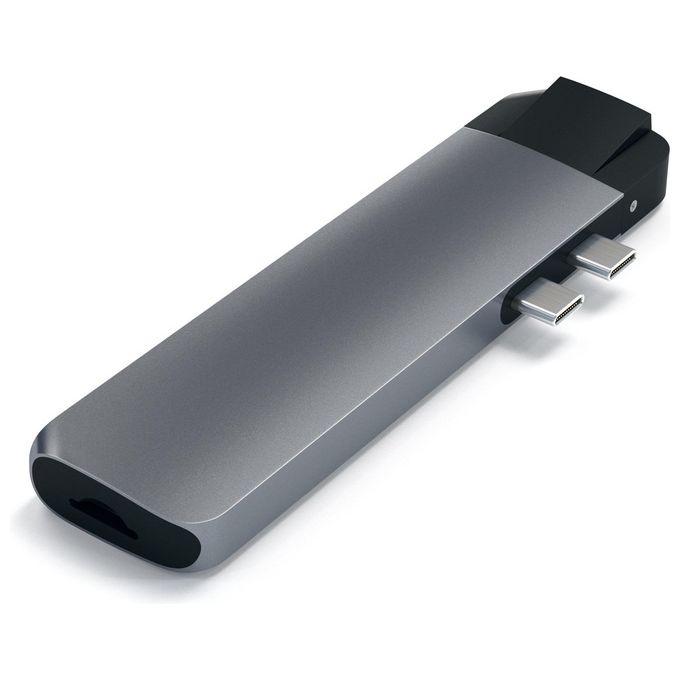 Satechi Hub Dock Type C on Ethernet Multiporta in Alluminio Space Gray