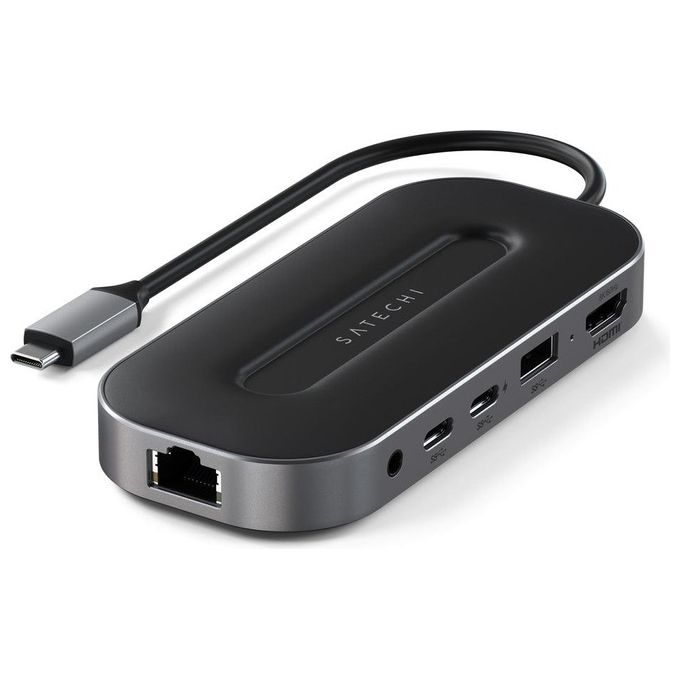 Satechi Usb4 Adattatore Multiporta con 2.5G Ethernet Space Gray