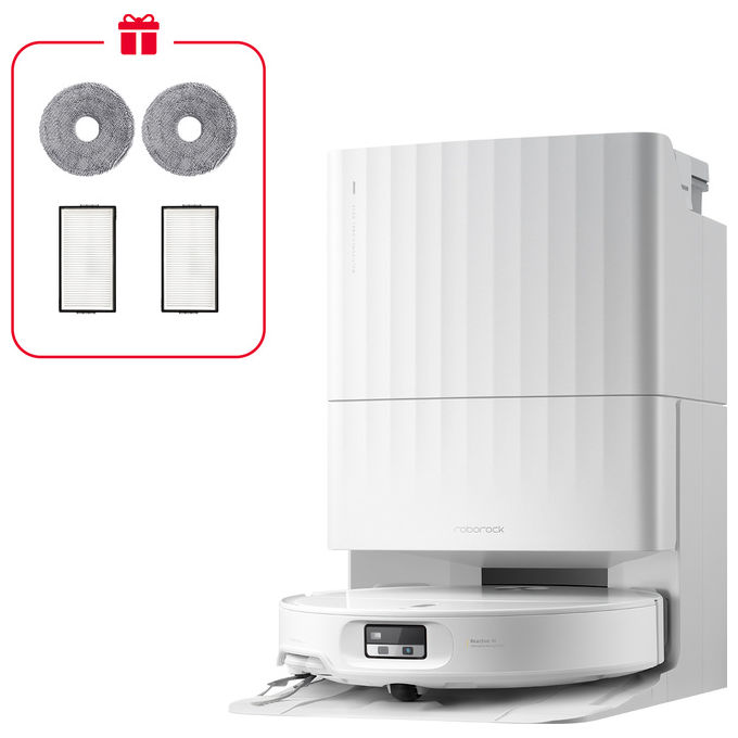 Roborock QREVOEDGE2X Robot aspirapolvere con navigazione LiDAR capacita' 0.24 L autonomia 188 min funzioni App Wi-Fi e lavaggio colore Bianco