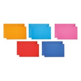 Confezione 100 Biglietti e 100 Buste 7x11cm Colori Assortiti