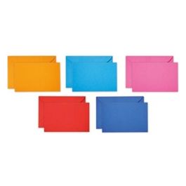 Confezione 100 Biglietti e 100 Buste 9x14cm Colori Assortiti