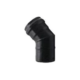 Gomito Pellet 45 Gradi Smaltato Nero Opaco 8cm