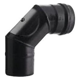 Gomito Pellet 90 Gradi con Ispezione Smaltato Nero Opaco 8cm