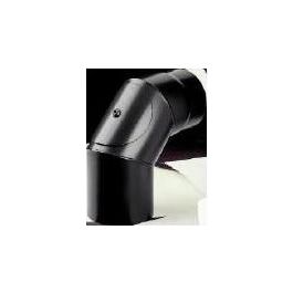 Gomito Pellet 90 Gradi con Ispezione Smaltato Nero Opaco 15cm