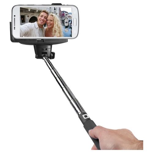 Sbs Asta Selfie con tasto Bluetooth Integrato per Scattare Foto da Distanza, Asta Telescopica 1mt, Universale per Android e iOs