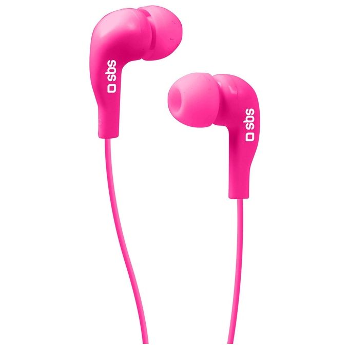 sbs Auricolare In-ear con Tasto alla Risposta, jack 3,5 mm , Colore rosa