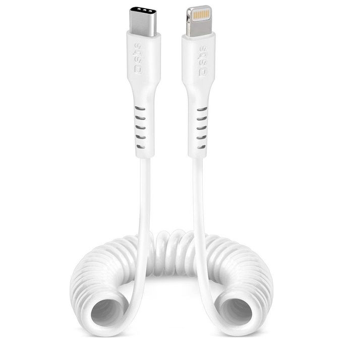 Sbs Cavo Dati e Ricarica a Spirale con Connettori USB-C - Lightning